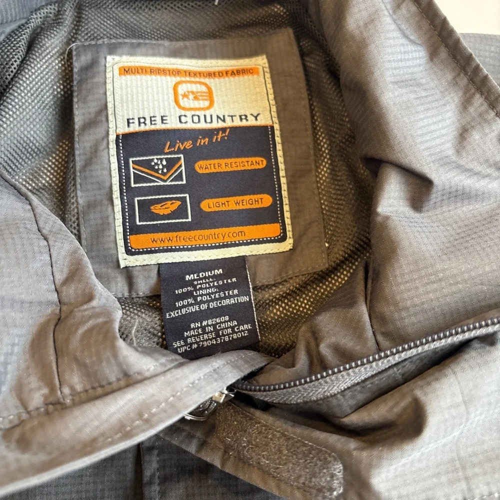 Free Country Water Resistant Rip Stop Light Weight Windbreaker Men's MEDIUM‎